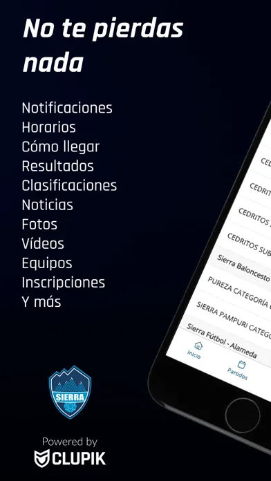 Capturas de tela do Sierra Sports Club