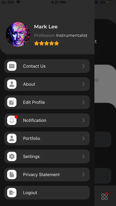 Tangkapan skrin Artyst App