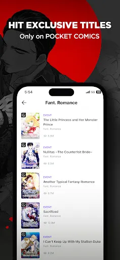 POCKET COMICS: Premium Webtoon应用截图