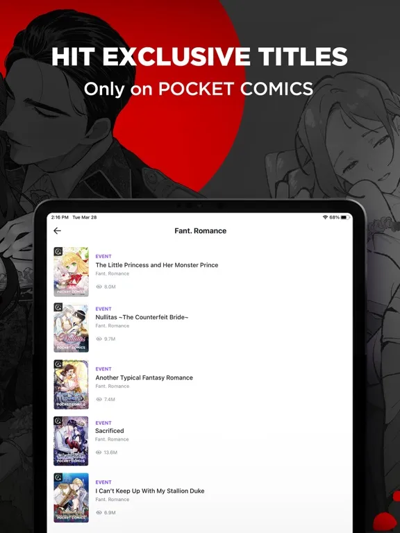 Capturas de tela do POCKET COMICS: Romance Webtoon iPad 