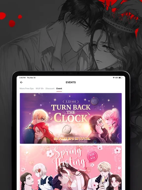Capturas de tela do POCKET COMICS: Romance Webtoon iPad 