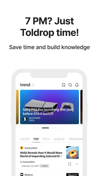Tangkapan skrin Toldrop AI - Tech News Trends