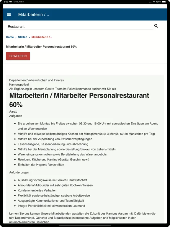 Captures d'écran de SWISS HOTEL-JOBS iPad 