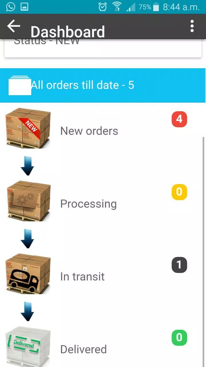 Customer order and Delivery Screenshots