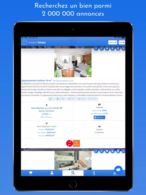 تصاویر Moteur'Immo iPad 