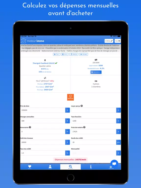 تصاویر Moteur'Immo iPad 