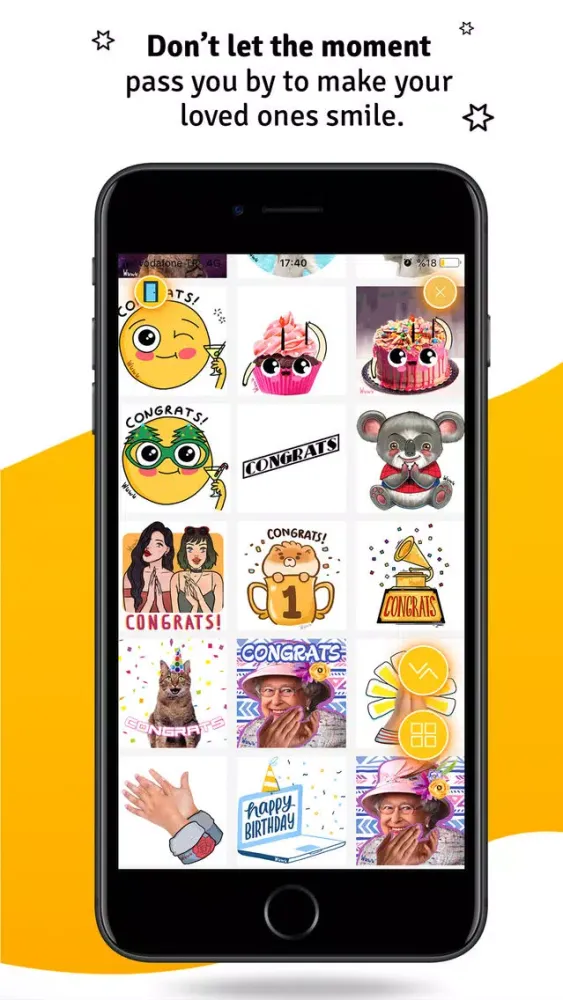 WuWu Emoji Gif Sticker Library سکرین شاٹس