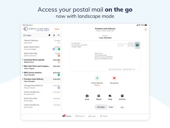 Ảnh chụp màn hình của Earth Class Mail: Mailbox Scan iPad 