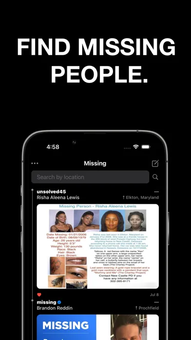 Missing - Find missing people スクリーンショット