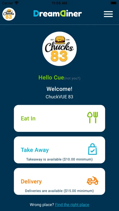 Ảnh chụp màn hình của DreamDiner Client App