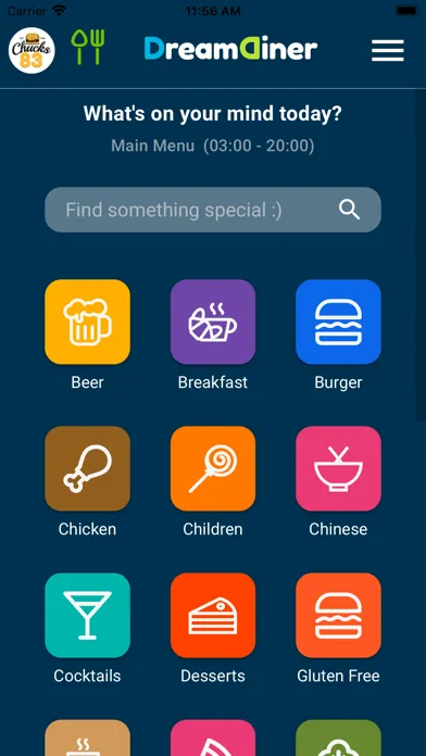 Ảnh chụp màn hình của DreamDiner Client App