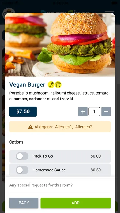 Ảnh chụp màn hình của DreamDiner Client App