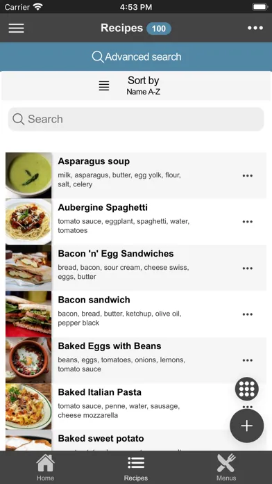 Tangkapan layar EasyMenu Meal Planner 3