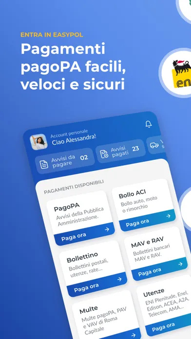 Tangkapan skrin Easypol - PagoPA e Bollo auto