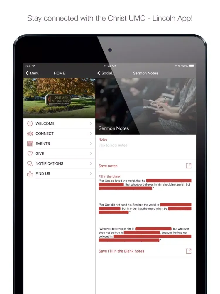 Christ UMC - Lincoln iPad 应用截图