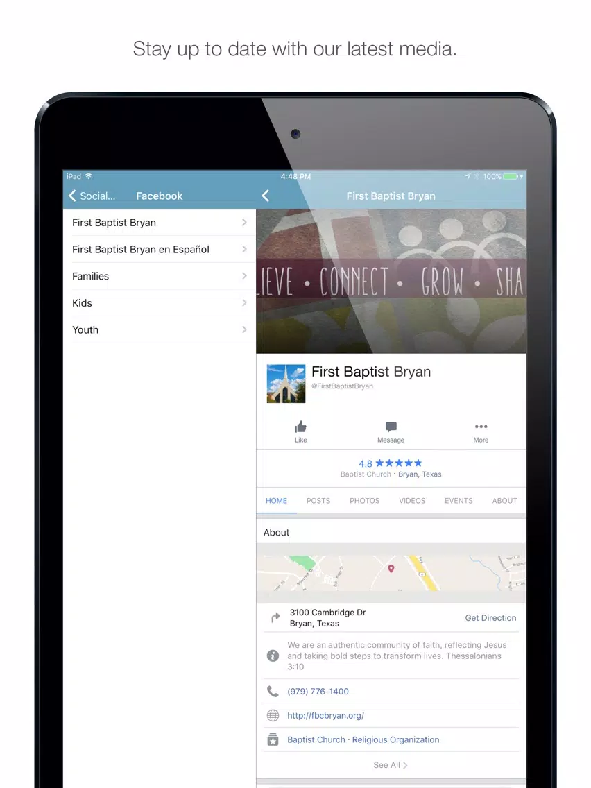 First Baptist Bryan iPad 应用截图