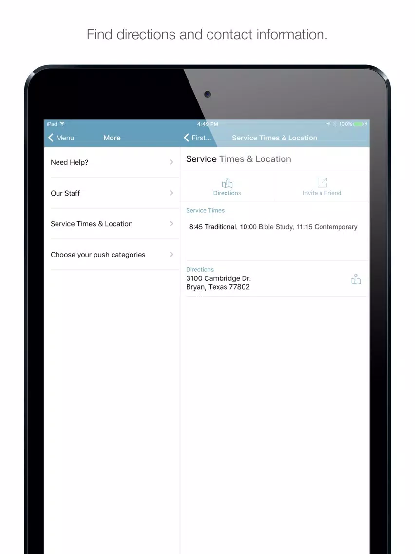 First Baptist Bryan iPad 应用截图