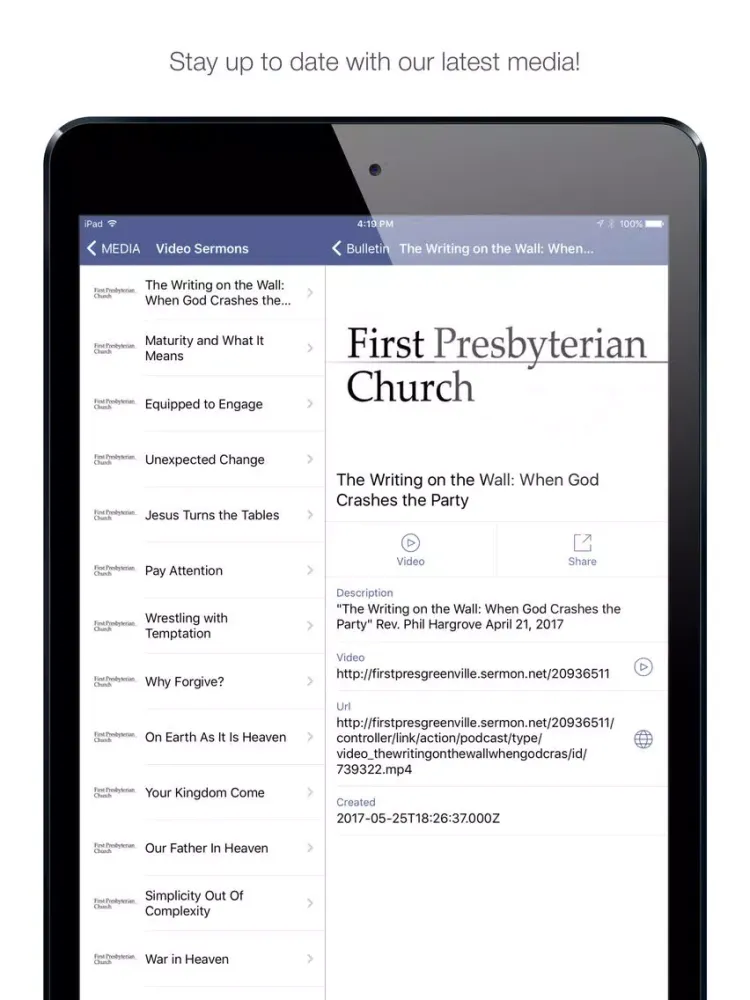 Скриншоты First Pres Connect iPad 