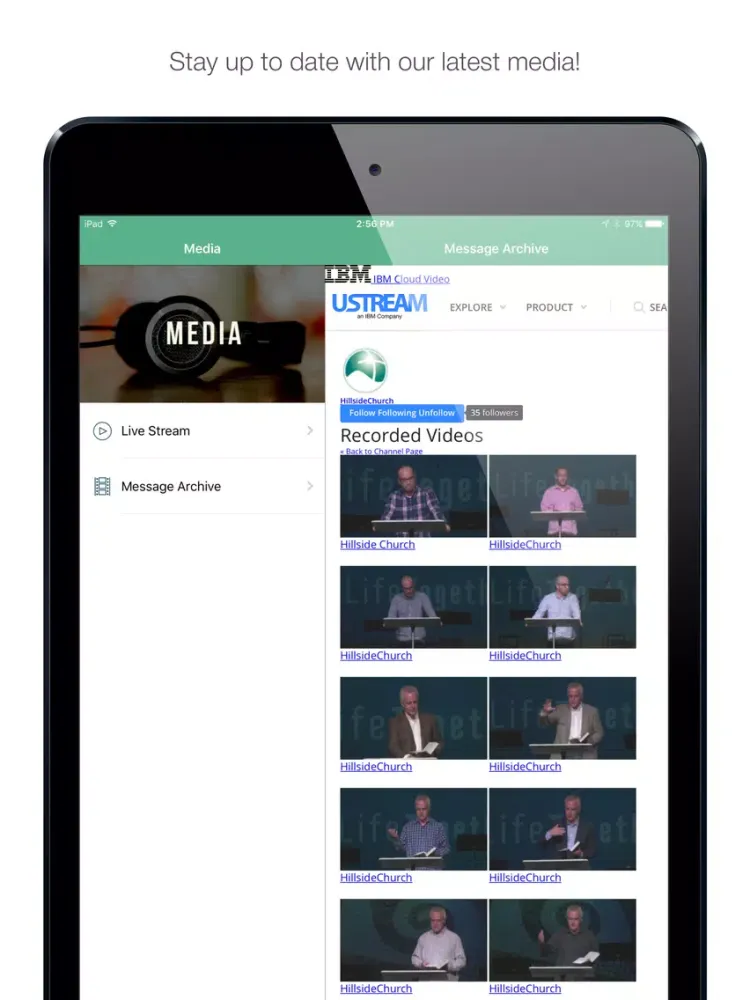 Скриншоты Hillside Church of Bloomington iPad 