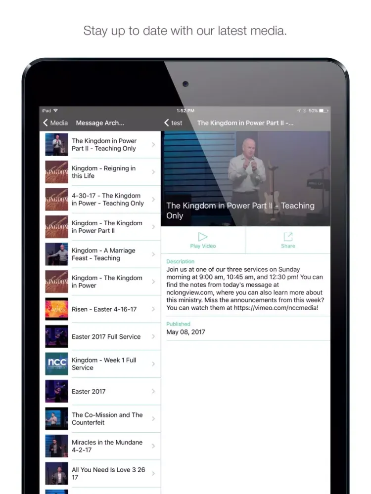 Capturas de tela do New Covenant Church - NCC TX iPad 