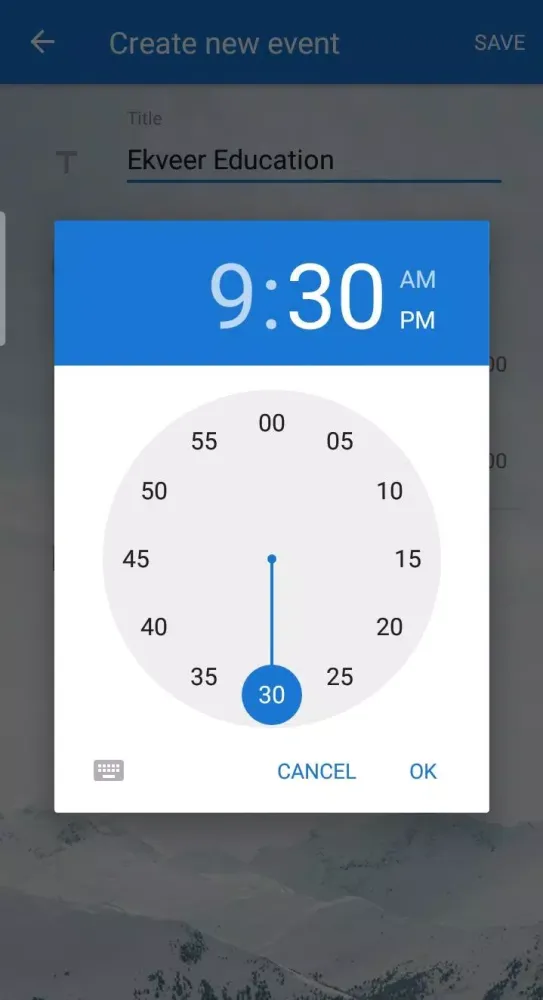 Tangkapan layar Ekstar Calendar