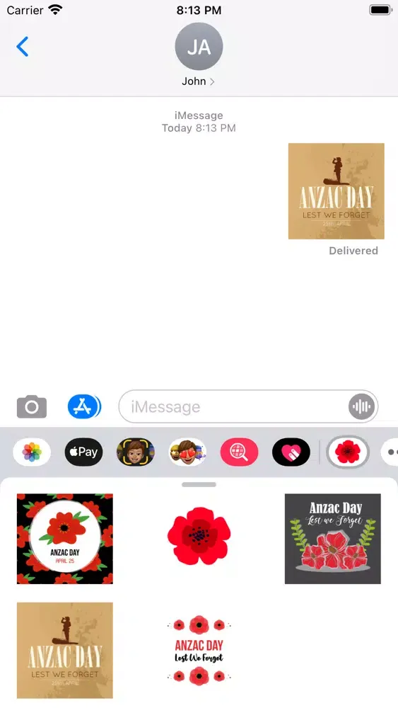 Anzac day stickers Screenshots