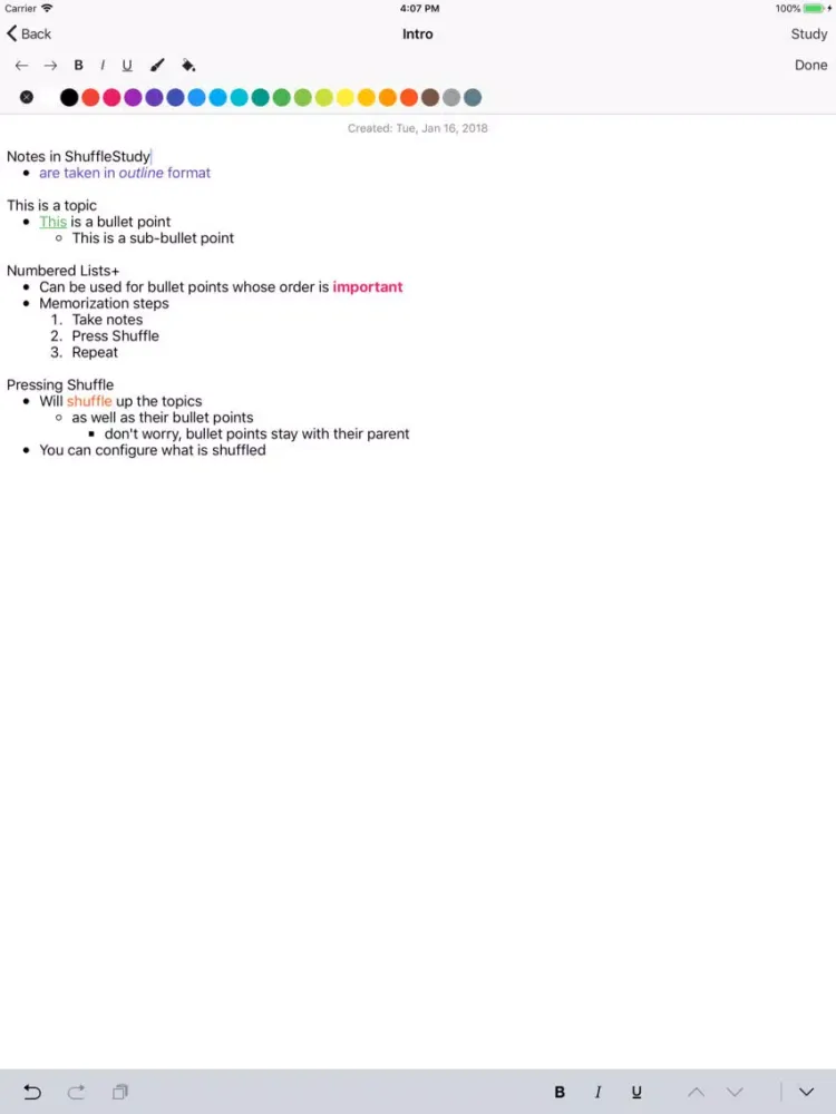 Zrzuty ekranu ShuffleStudy iPad 