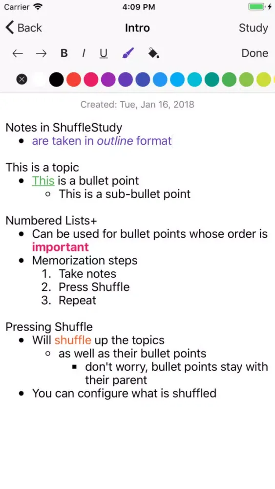 Zrzuty ekranu ShuffleStudy