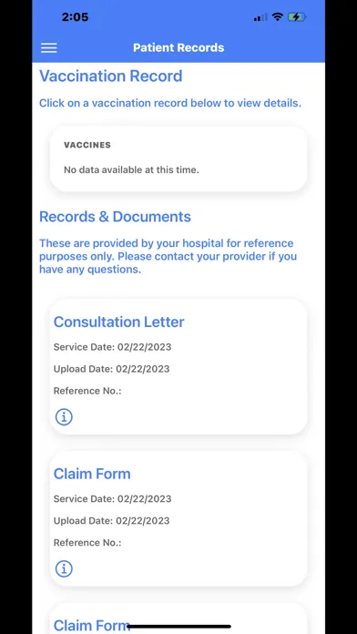 Screenshot di Aspen Patient Portal