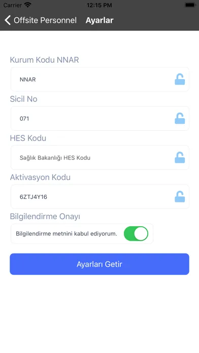 Zrzuty ekranu Offsite Personnel App