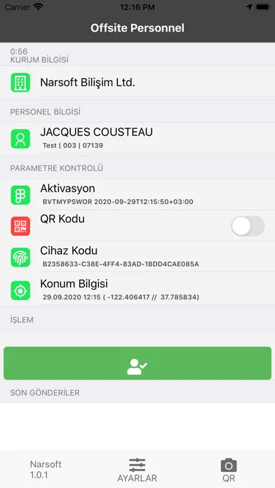 Zrzuty ekranu Offsite Personnel App