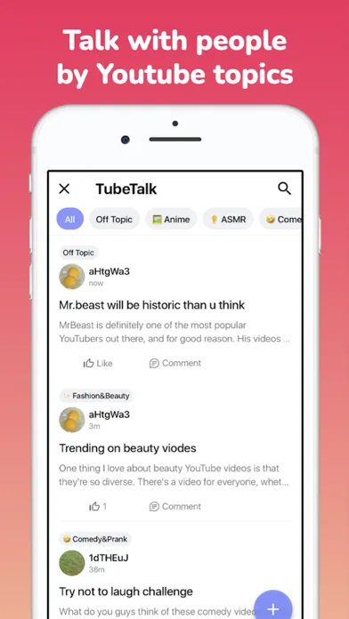 TubeTalk - Talk about Youtube سکرین شاٹس