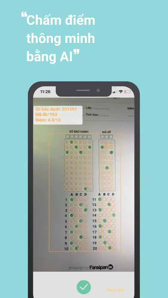 Tangkapan layar Quiz Marker - Chấm điểm AI