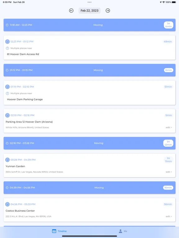Footmark - Location history iPad 應用截圖