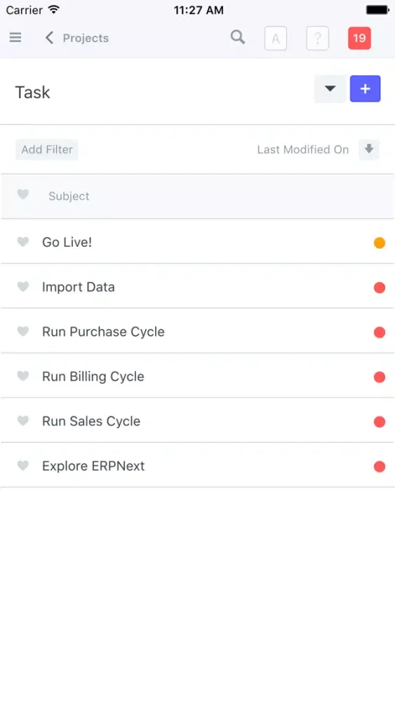 Ảnh chụp màn hình của ERPNext