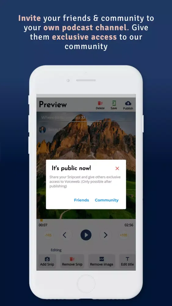 ภาพหน้าจอของ Voiceweb: Audio Social Network