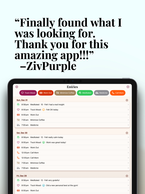 Get On Track: Mindful Habits iPad  Screenshots