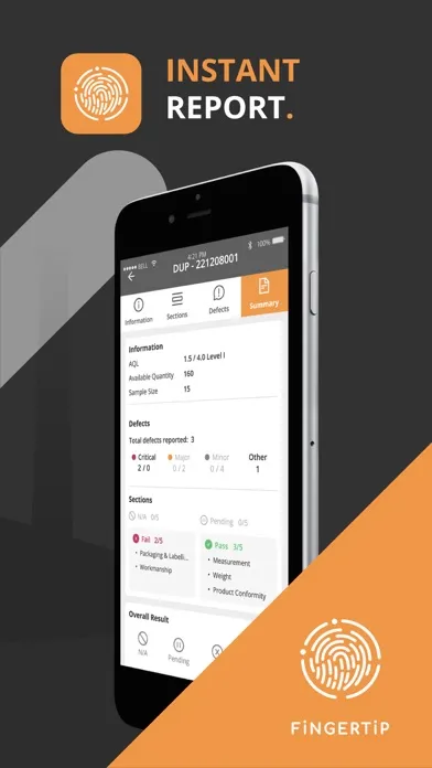 Fingertip: Digital QA/QC Screenshots