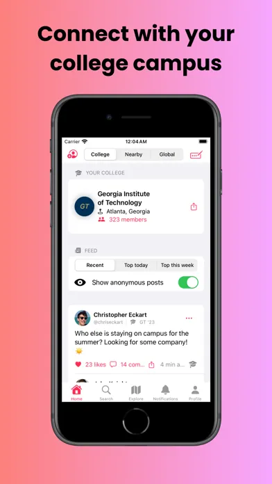 sendit - college chat Screenshots