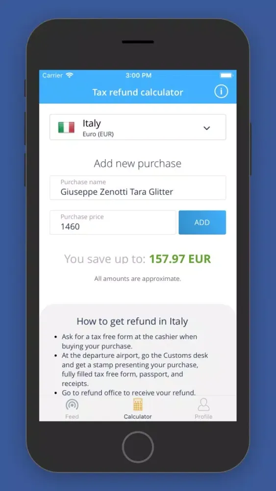 GetTaxFree سکرین شاٹس
