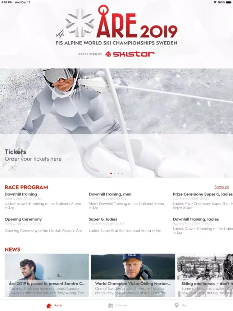 Åre 2019 Event App iPad Screenshots