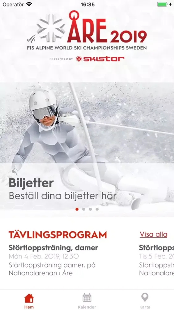 Åre 2019 Event App Screenshots