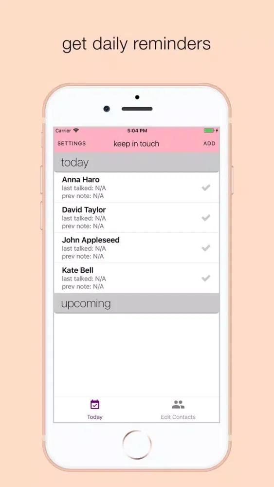 Tangkapan skrin KIT: Keep in Touch