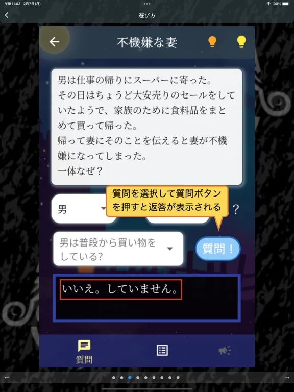 謎解きの王様2　一人用水平思考クイズ　水平思考大喜利 iPad 应用截图