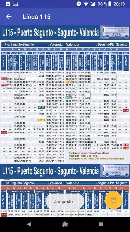 Tangkapan layar Bus Valencia Alrededores (Puer