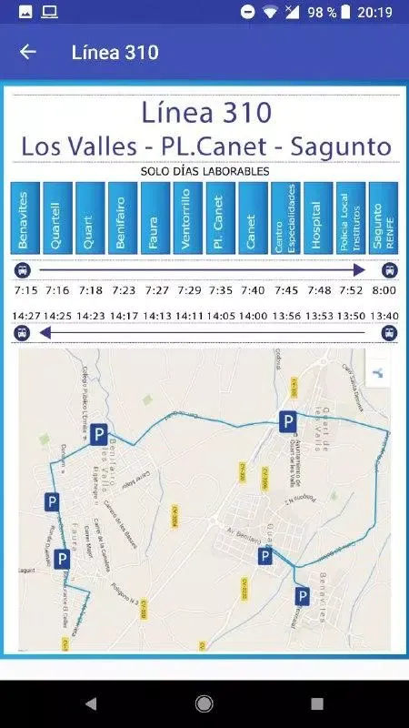 Tangkapan layar Bus Valencia Alrededores (Puer