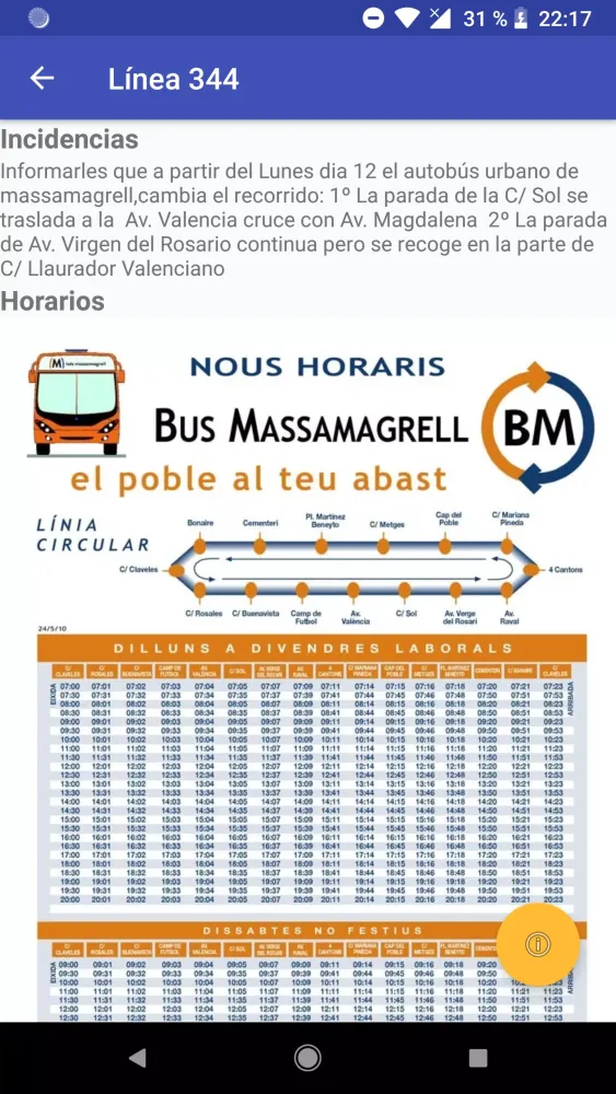 Tangkapan layar Bus Valencia Alrededores (Puer