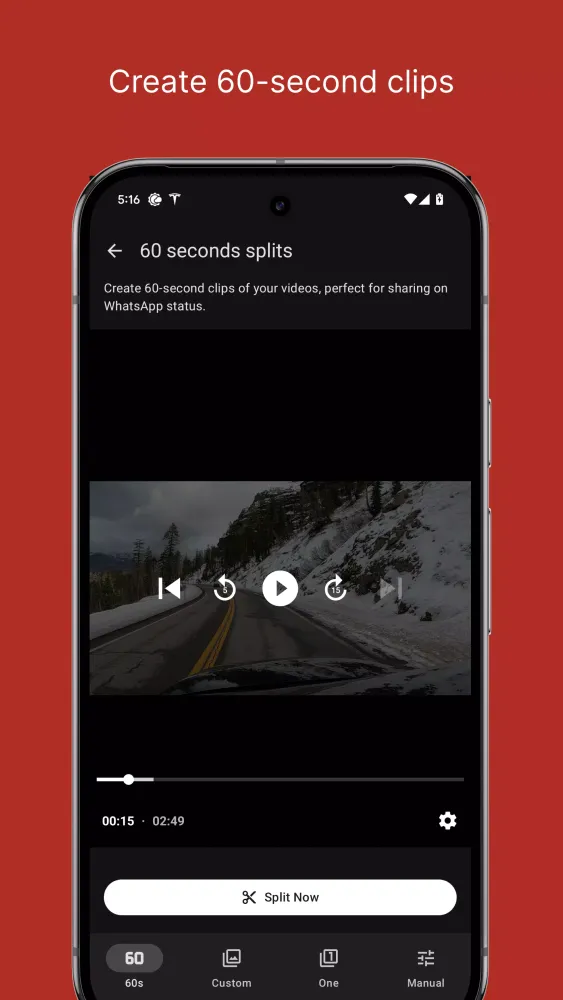 Tangkapan layar Video Splitter