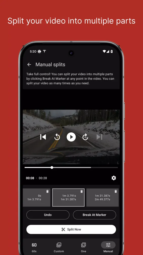 Tangkapan layar Video Splitter