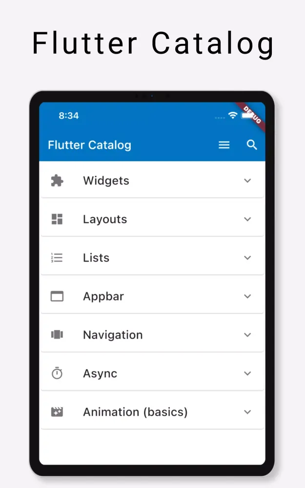 Screenshot di Flutter Catalog